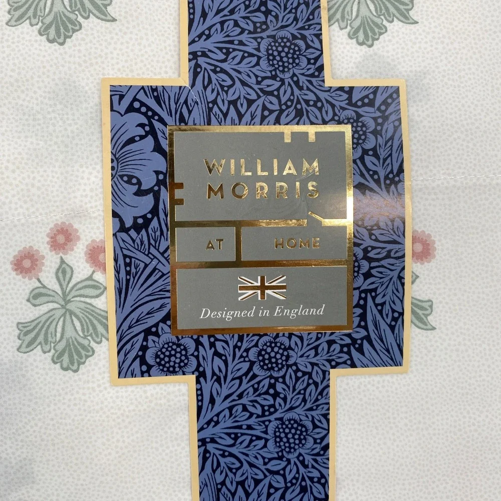 William Morris At Home Sheet Set King Woodland Floral Coral Pink 100% Cotton